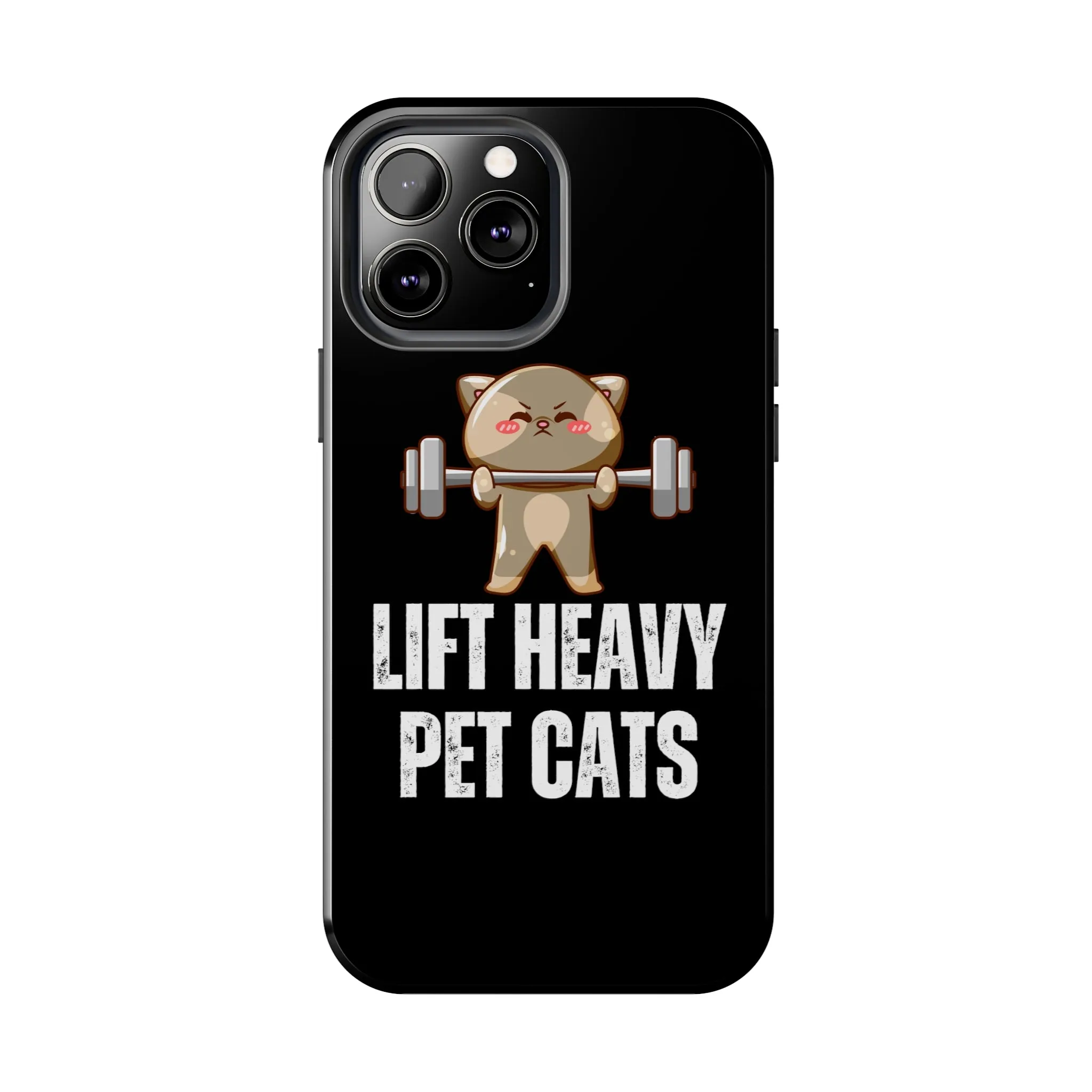 Funny Cat iPhone Case for Gym lover gift for Fitness Lover Cat Lifting Weights Lift HEAVY Pet CATS protective case