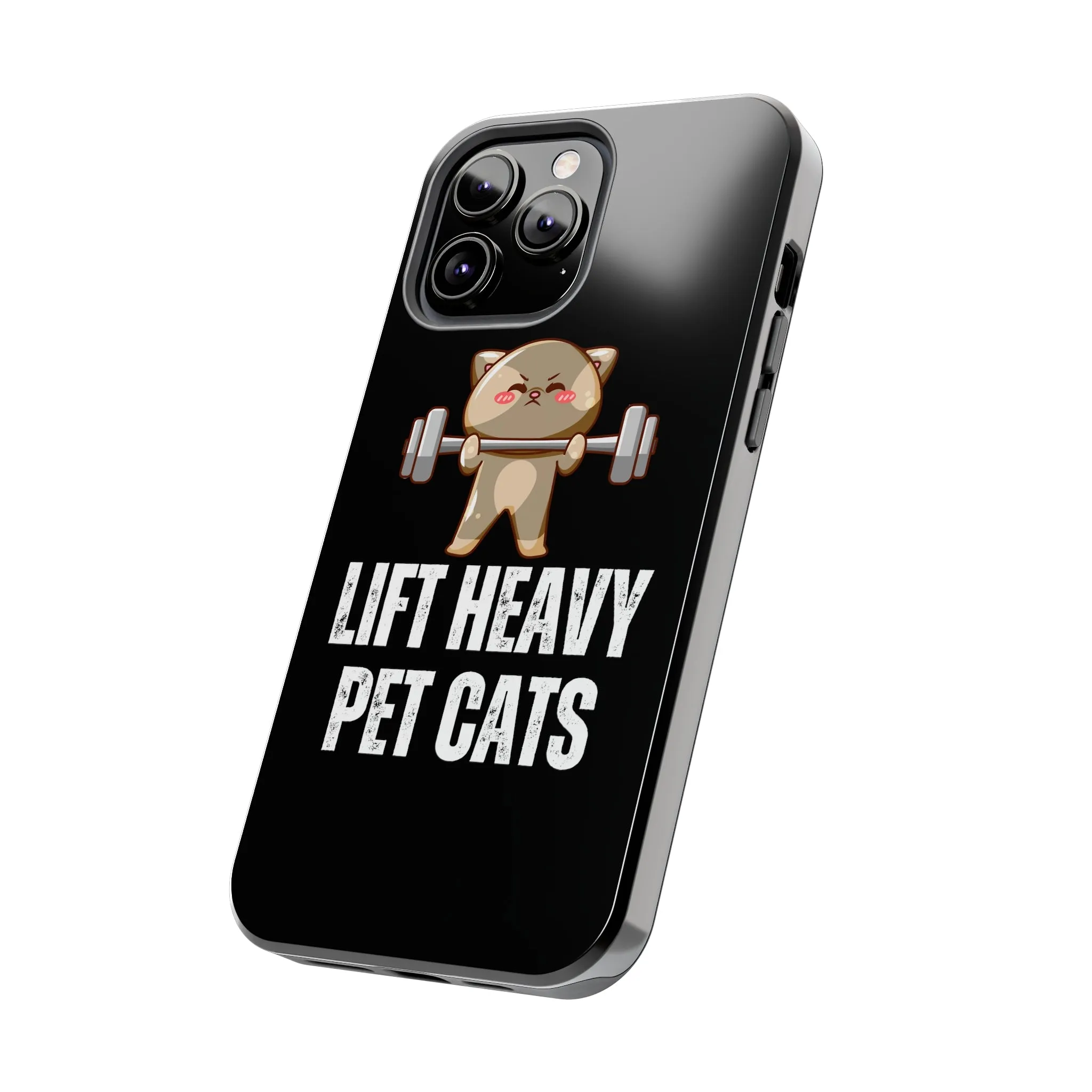 Funny Cat iPhone Case for Gym lover gift for Fitness Lover Cat Lifting Weights Lift HEAVY Pet CATS protective case