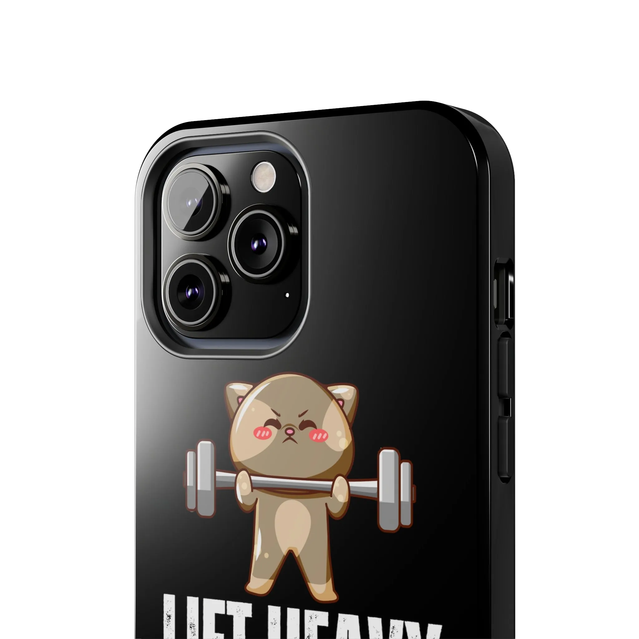 Funny Cat iPhone Case for Gym lover gift for Fitness Lover Cat Lifting Weights Lift HEAVY Pet CATS protective case