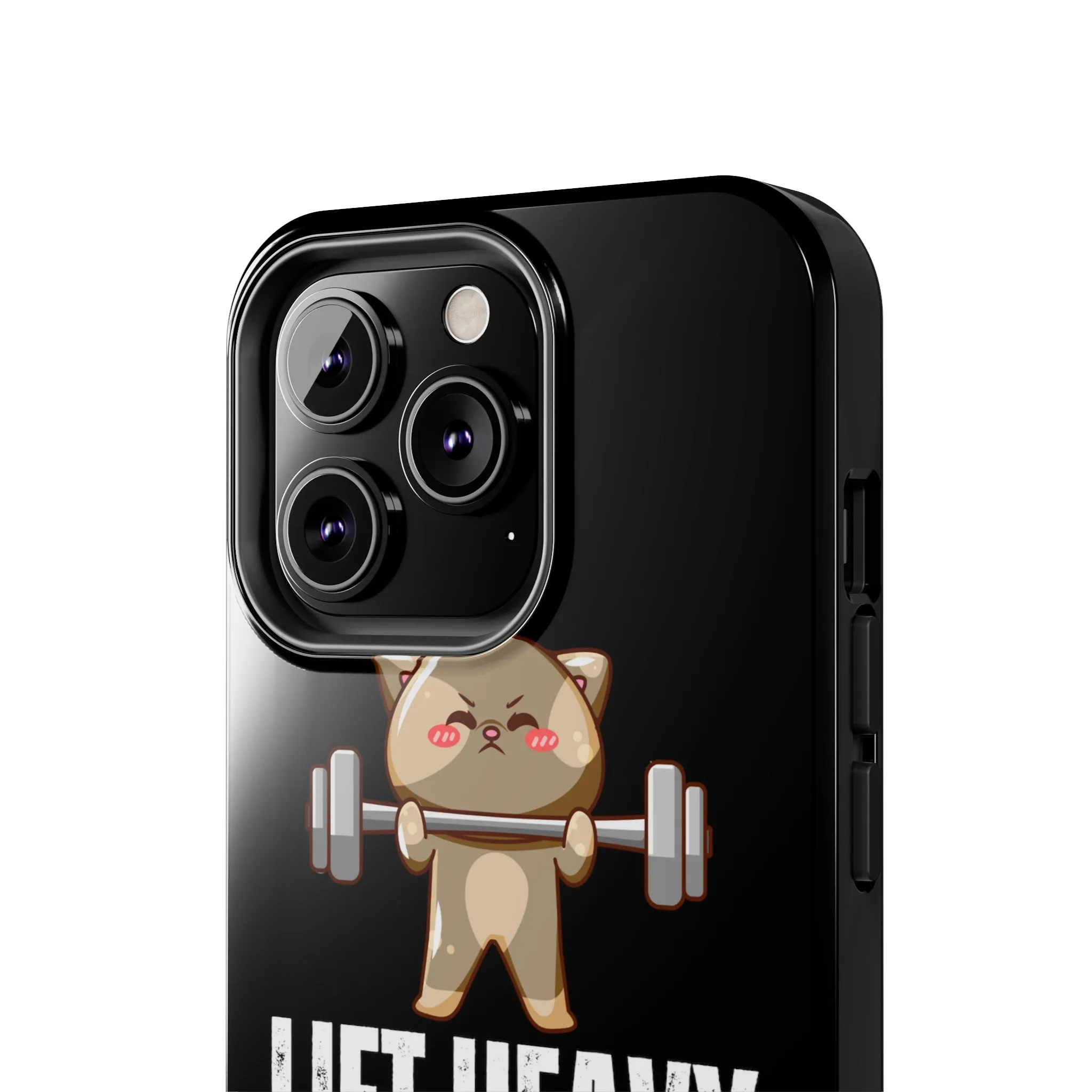 Funny Cat iPhone Case for Gym lover gift for Fitness Lover Cat Lifting Weights Lift HEAVY Pet CATS protective case