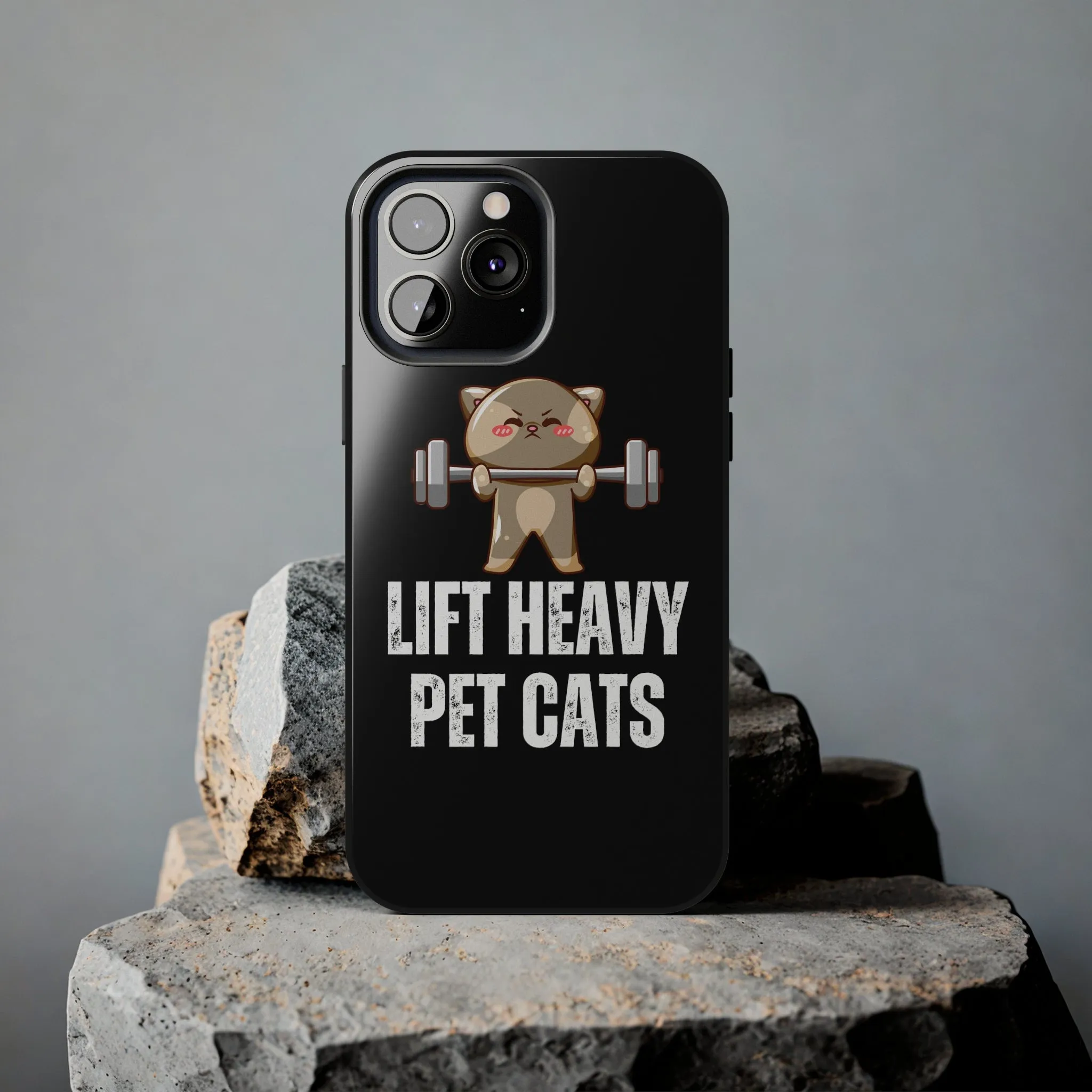 Funny Cat iPhone Case for Gym lover gift for Fitness Lover Cat Lifting Weights Lift HEAVY Pet CATS protective case