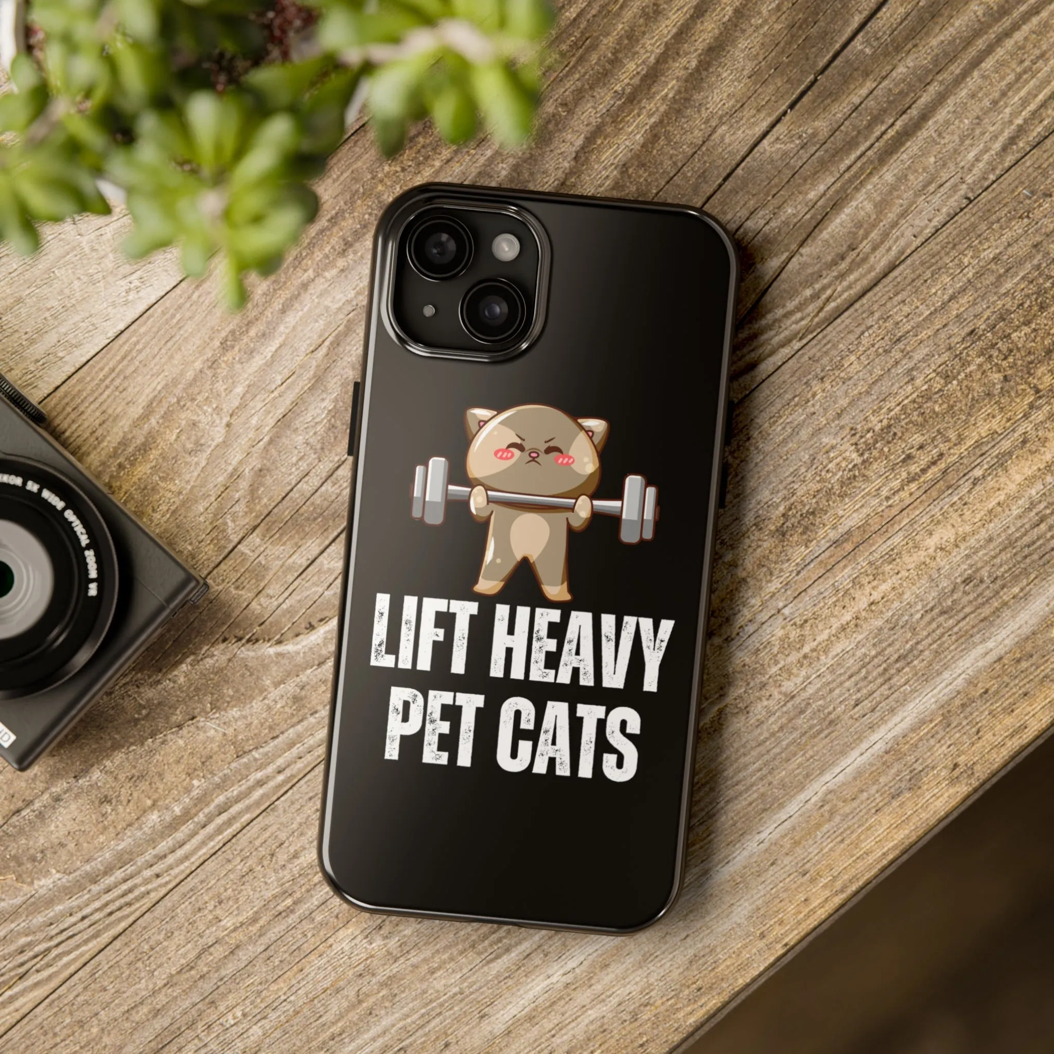 Funny Cat iPhone Case for Gym lover gift for Fitness Lover Cat Lifting Weights Lift HEAVY Pet CATS protective case