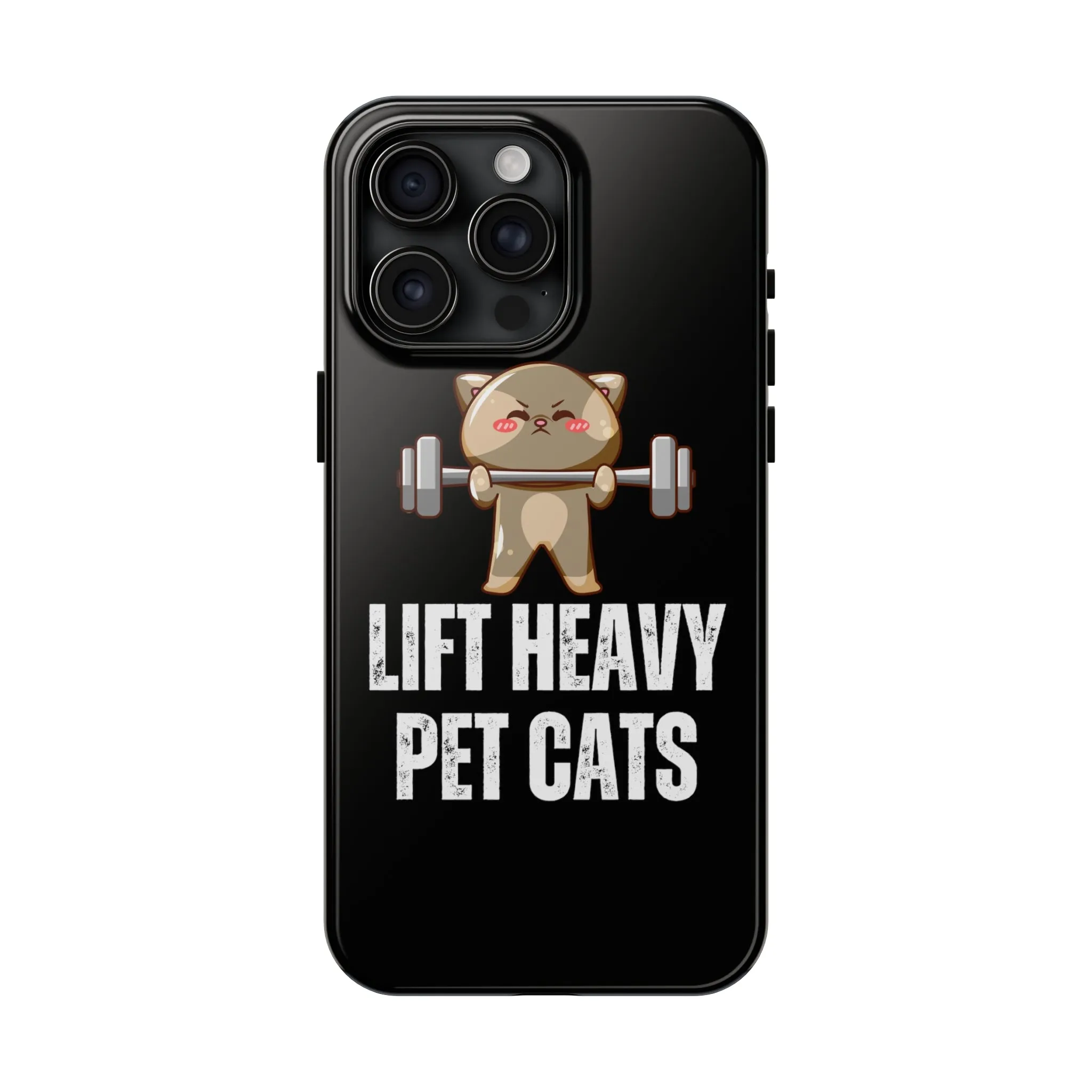Funny Cat iPhone Case for Gym lover gift for Fitness Lover Cat Lifting Weights Lift HEAVY Pet CATS protective case