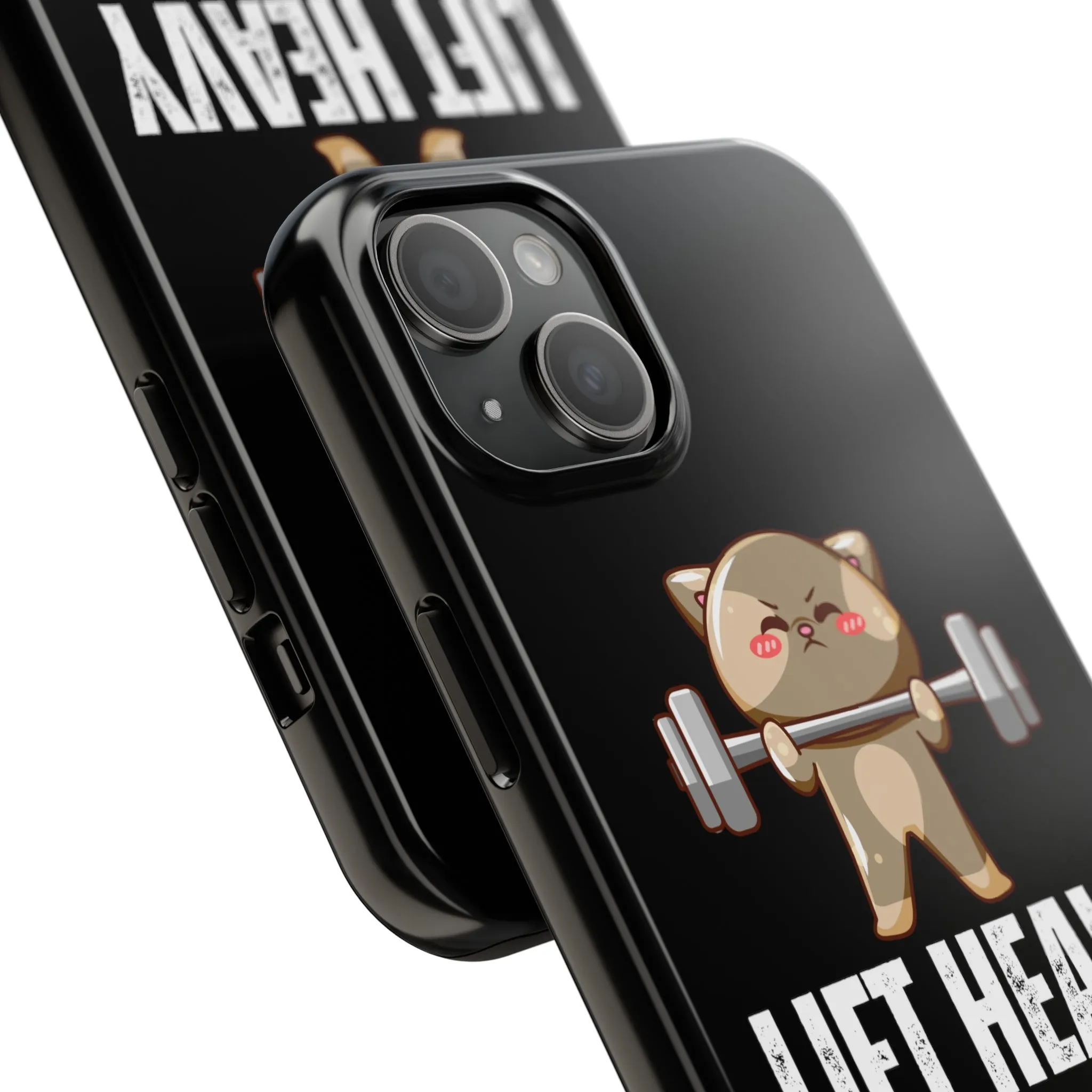 Funny Cat iPhone Case for Gym lover gift for Fitness Lover Cat Lifting Weights Lift HEAVY Pet CATS protective case