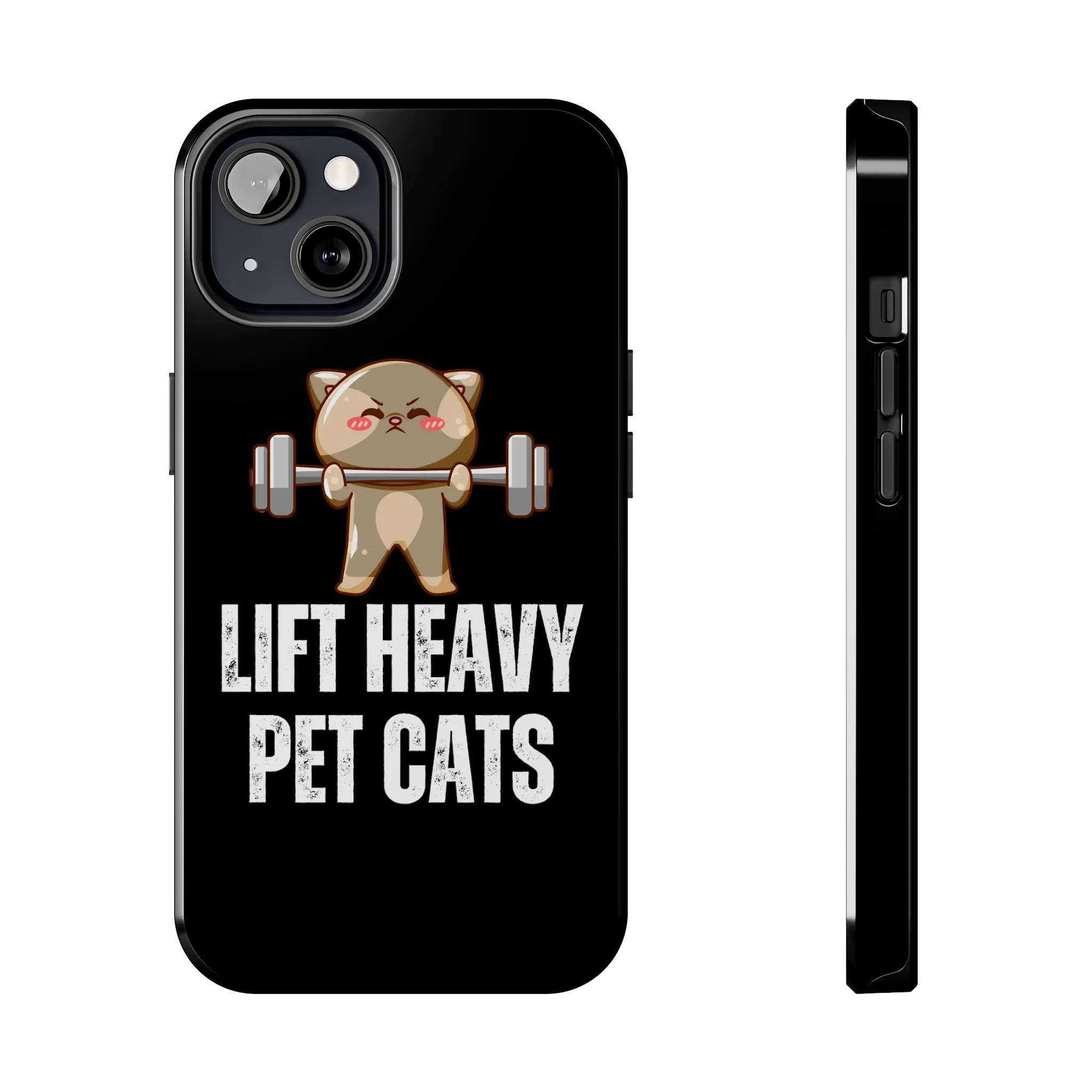 Funny Cat iPhone Case for Gym lover gift for Fitness Lover Cat Lifting Weights Lift HEAVY Pet CATS protective case
