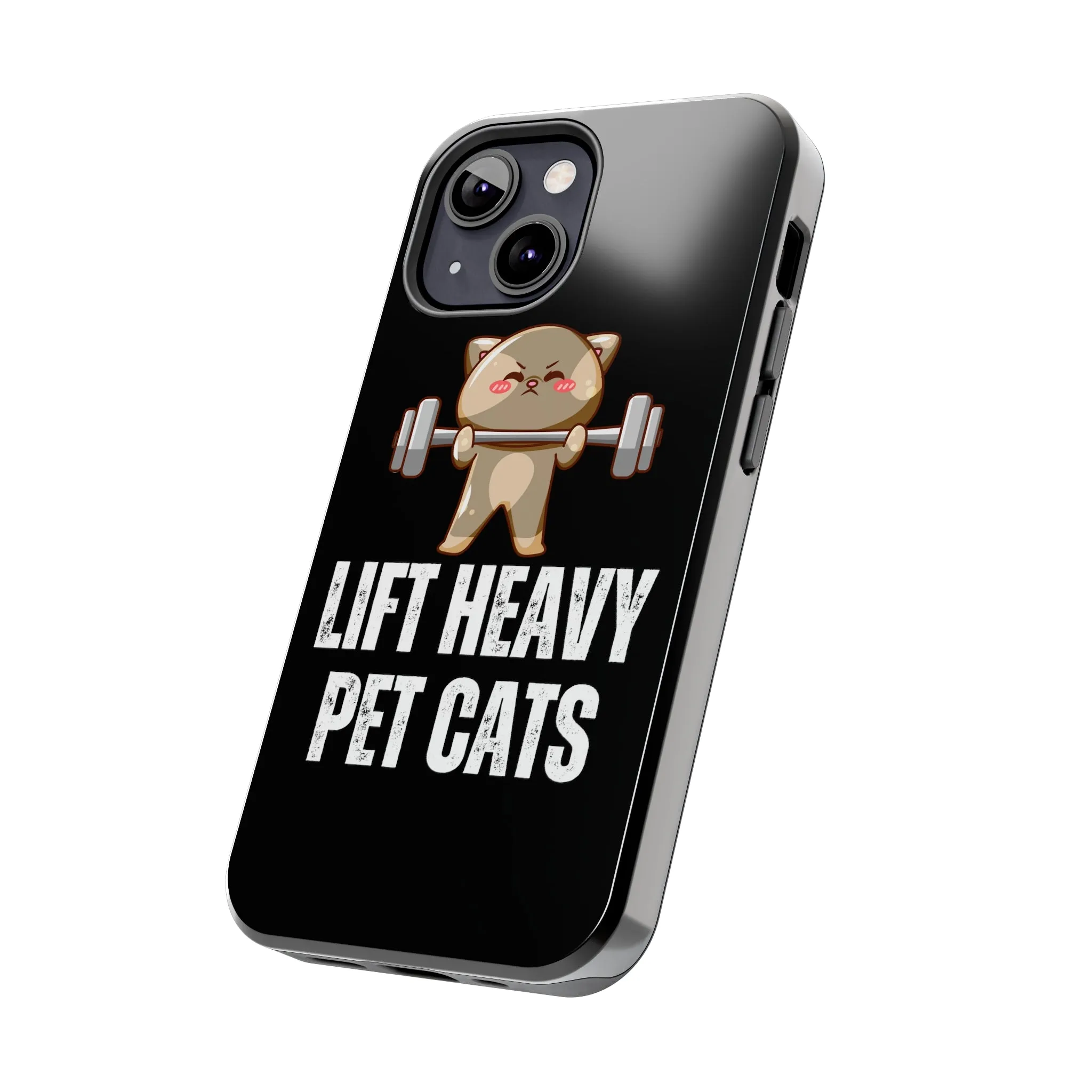 Funny Cat iPhone Case for Gym lover gift for Fitness Lover Cat Lifting Weights Lift HEAVY Pet CATS protective case