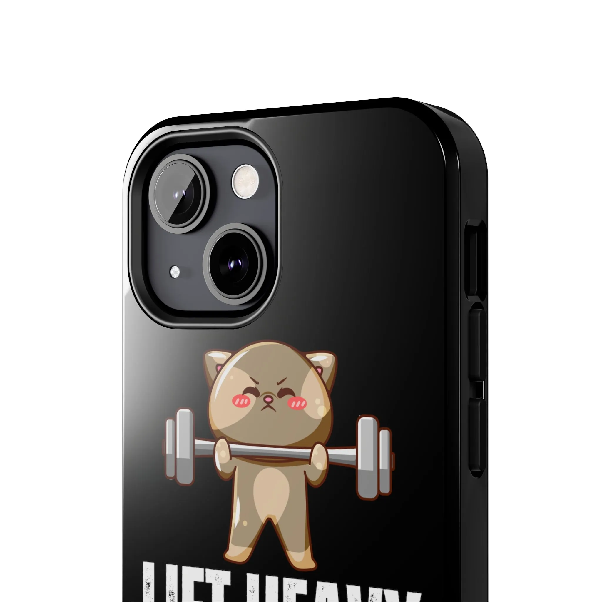 Funny Cat iPhone Case for Gym lover gift for Fitness Lover Cat Lifting Weights Lift HEAVY Pet CATS protective case