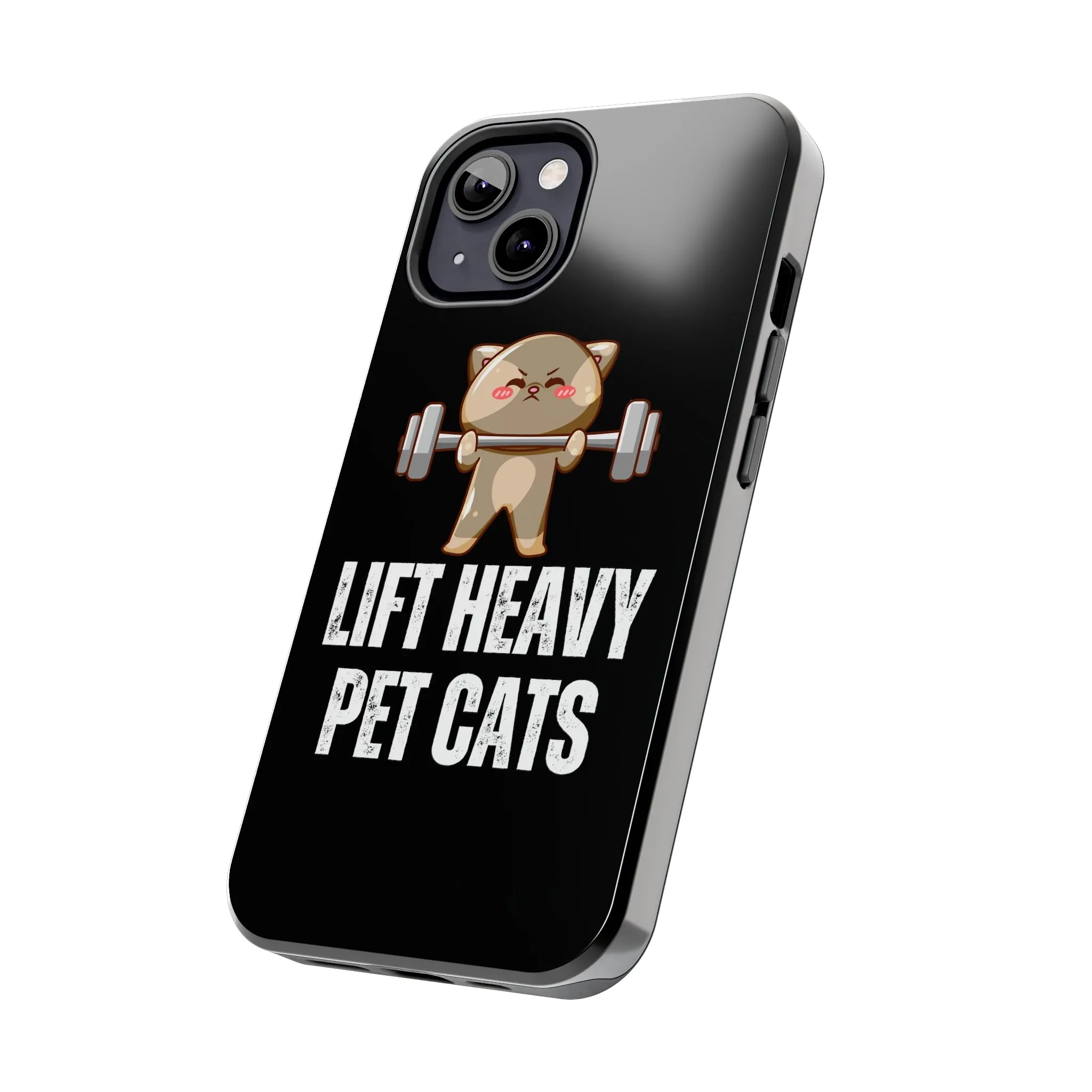 Funny Cat iPhone Case for Gym lover gift for Fitness Lover Cat Lifting Weights Lift HEAVY Pet CATS protective case