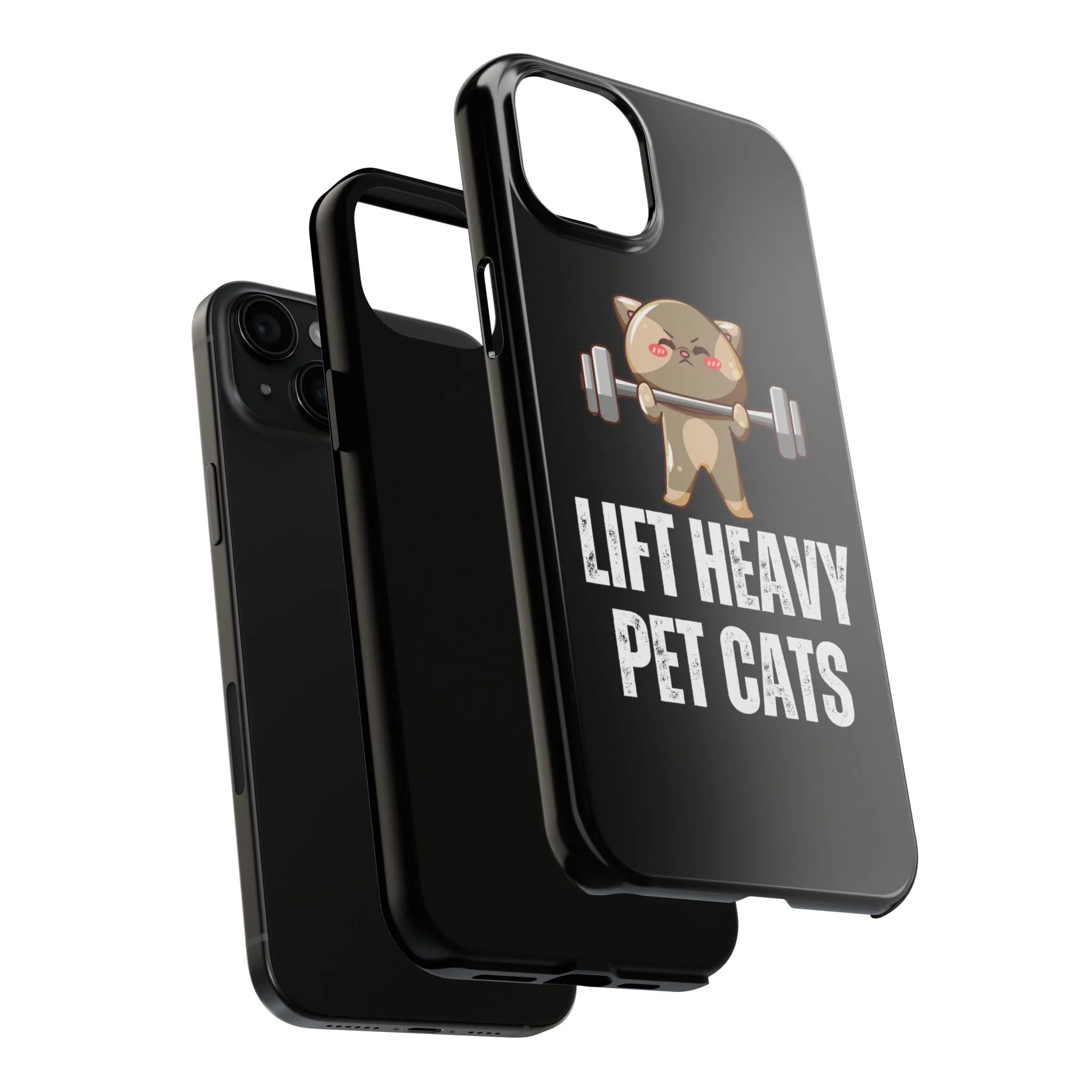 Funny Cat iPhone Case for Gym lover gift for Fitness Lover Cat Lifting Weights Lift HEAVY Pet CATS protective case