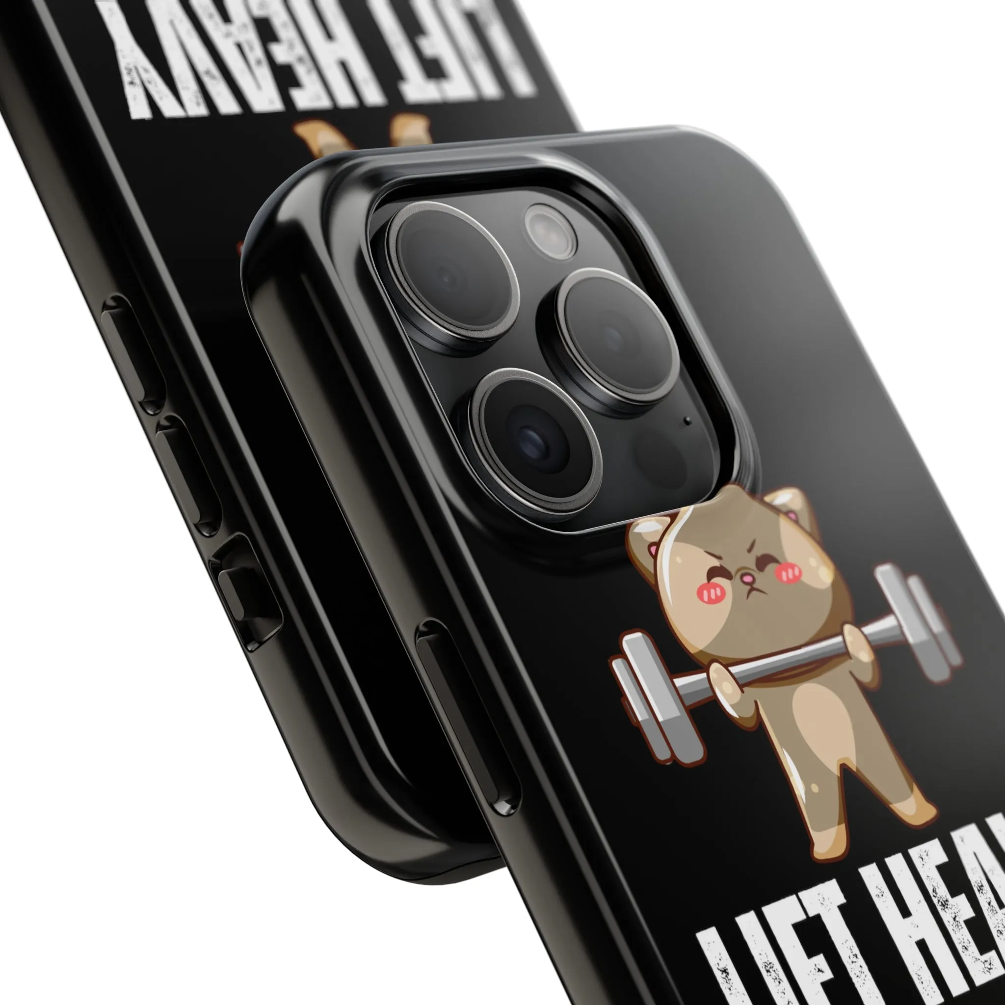 Funny Cat iPhone Case for Gym lover gift for Fitness Lover Cat Lifting Weights Lift HEAVY Pet CATS protective case
