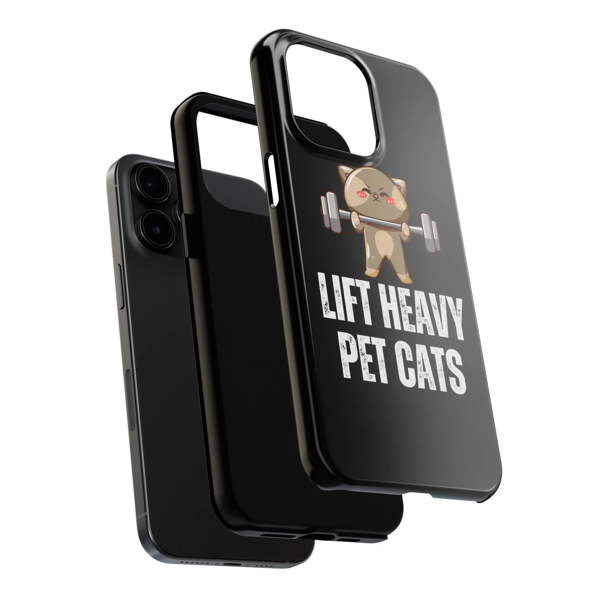 Funny Cat iPhone Case for Gym lover gift for Fitness Lover Cat Lifting Weights Lift HEAVY Pet CATS protective case