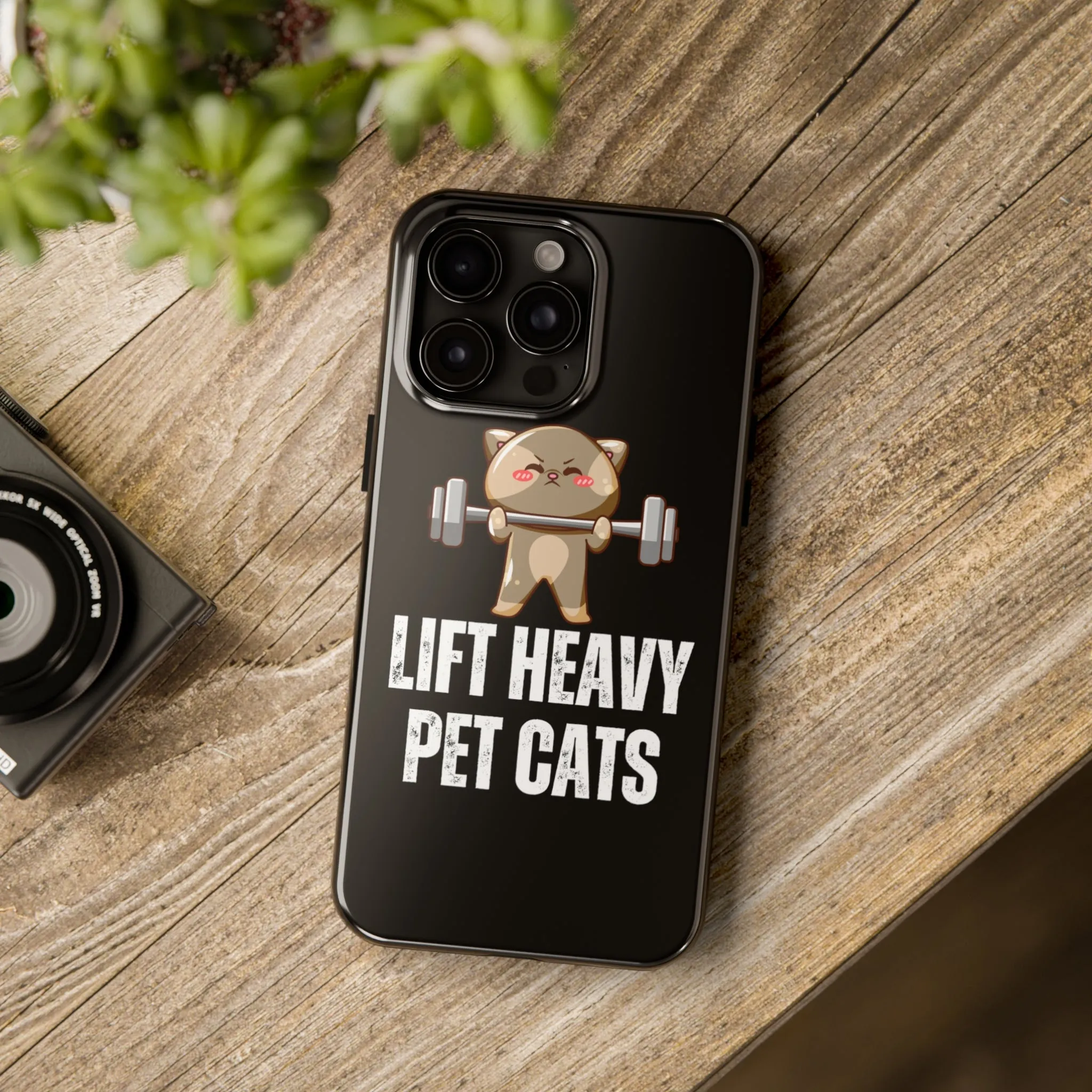 Funny Cat iPhone Case for Gym lover gift for Fitness Lover Cat Lifting Weights Lift HEAVY Pet CATS protective case