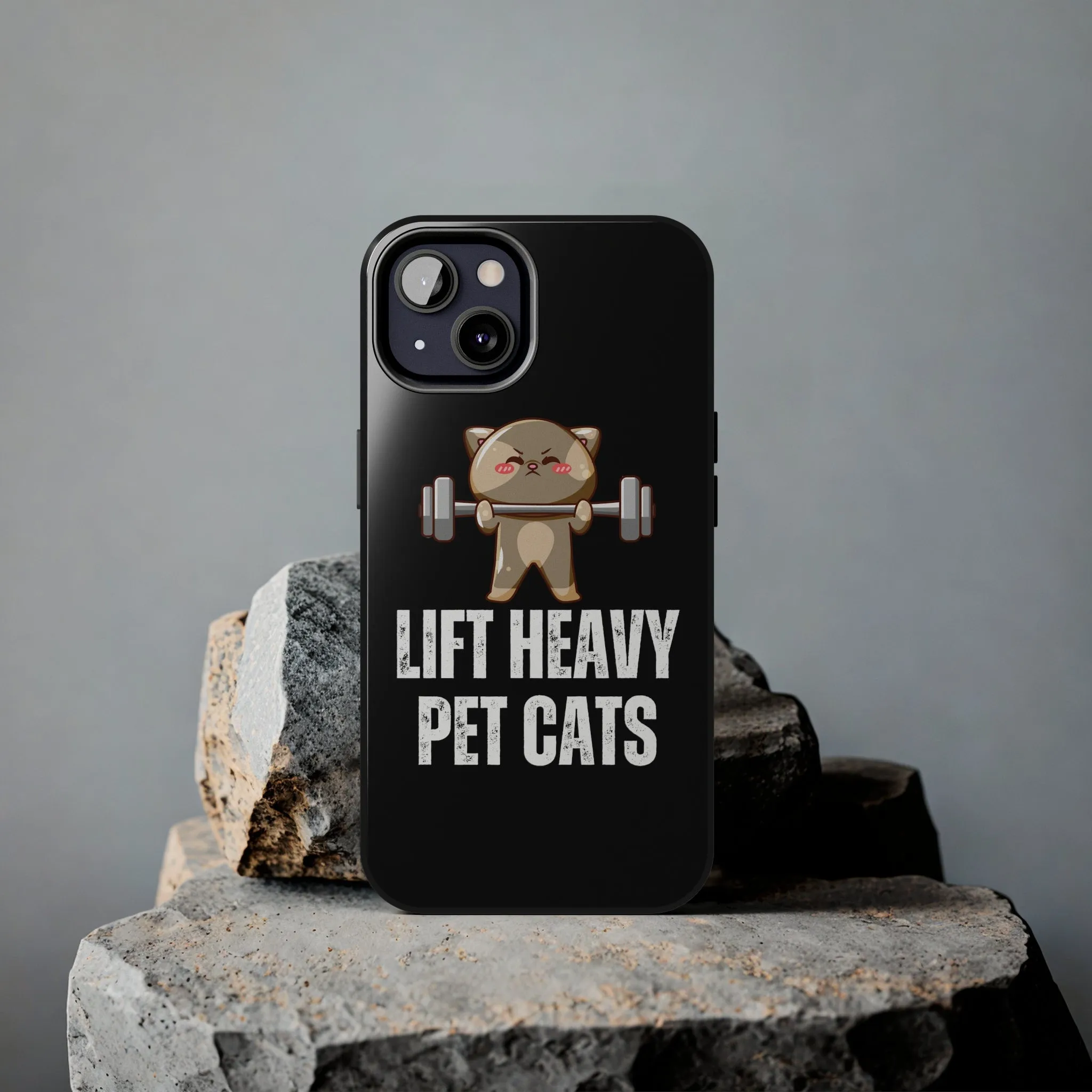 Funny Cat iPhone Case for Gym lover gift for Fitness Lover Cat Lifting Weights Lift HEAVY Pet CATS protective case