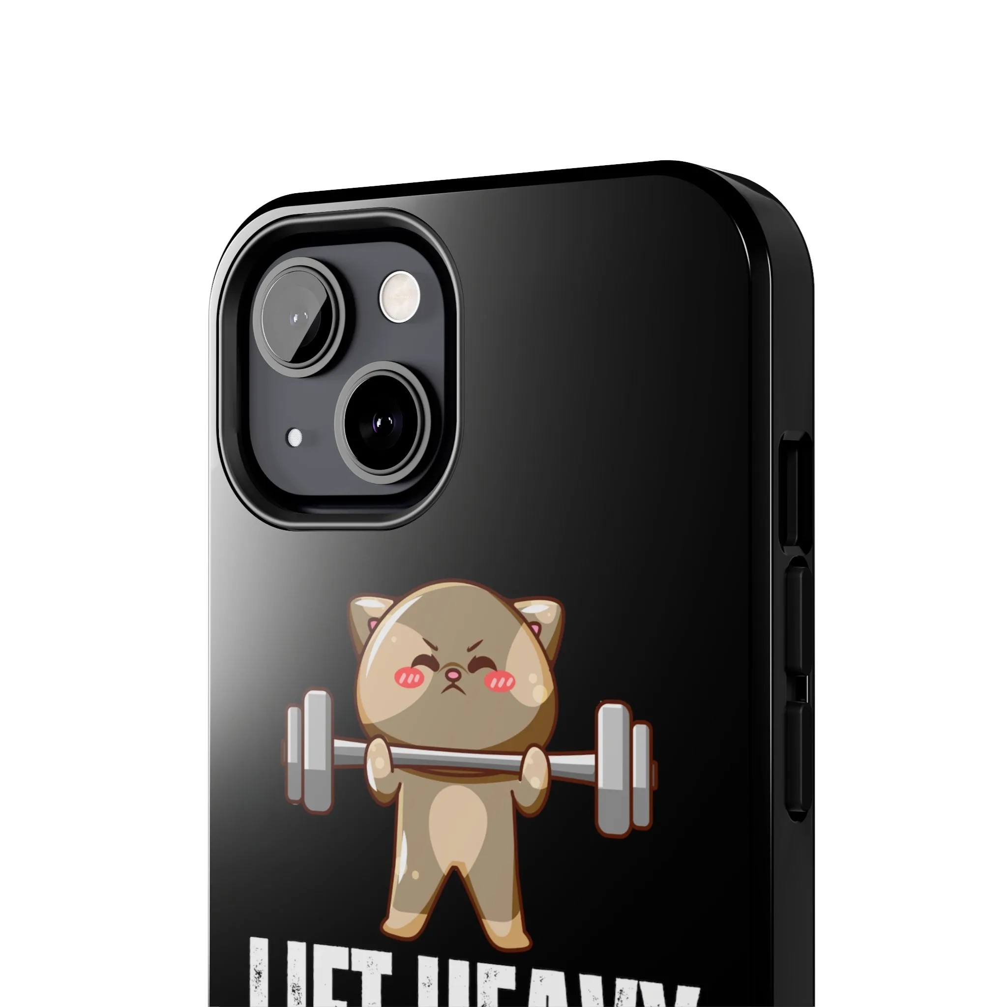 Funny Cat iPhone Case for Gym lover gift for Fitness Lover Cat Lifting Weights Lift HEAVY Pet CATS protective case