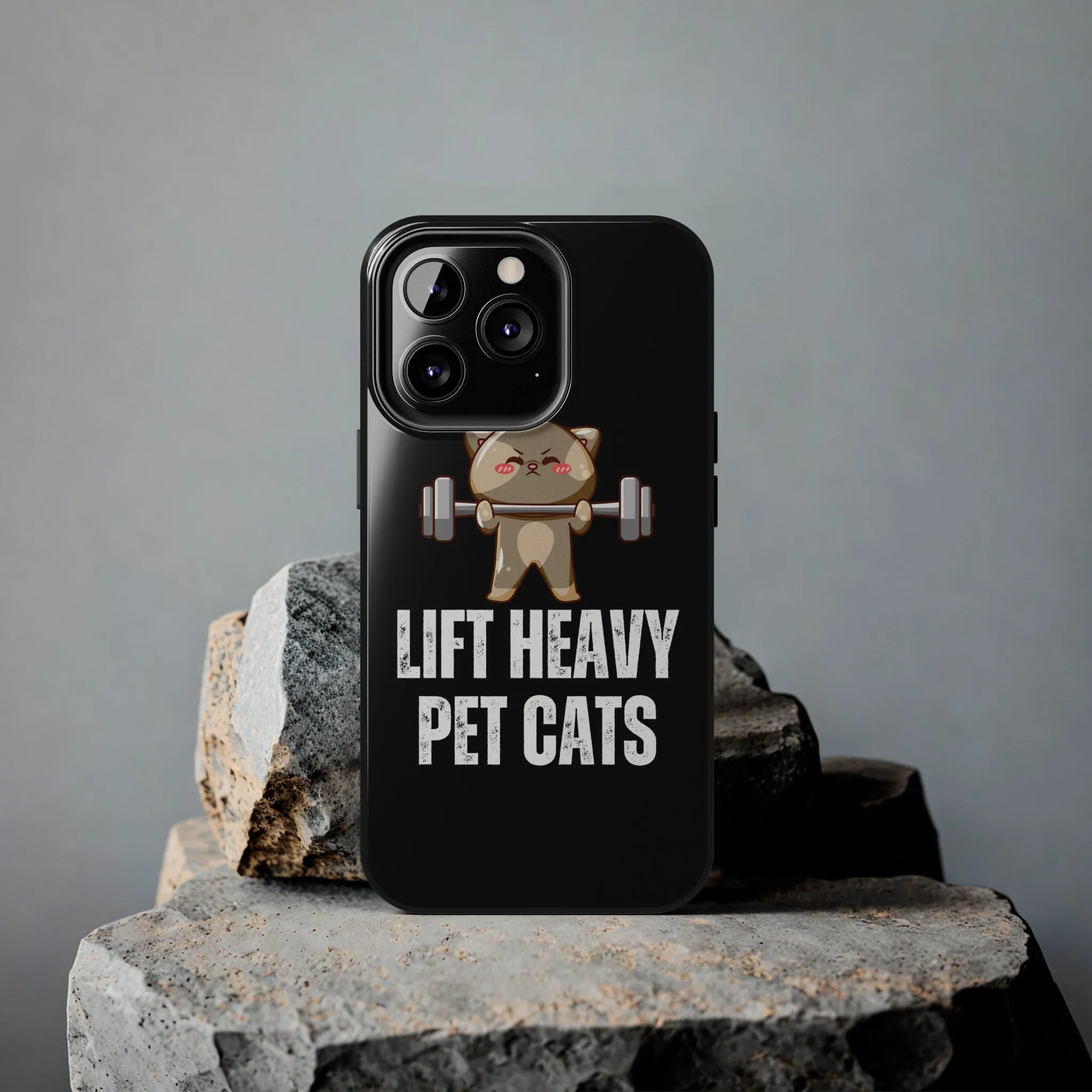 Funny Cat iPhone Case for Gym lover gift for Fitness Lover Cat Lifting Weights Lift HEAVY Pet CATS protective case