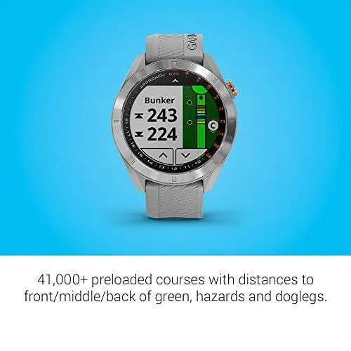 Garmin Approach S40, Stylish GPS Golf Smartwatch, Lightweight with Touchscreen Display, Gray/Stainless Steel