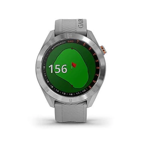 Garmin Approach S40, Stylish GPS Golf Smartwatch, Lightweight with Touchscreen Display, Gray/Stainless Steel