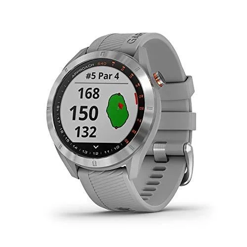 Garmin Approach S40, Stylish GPS Golf Smartwatch, Lightweight with Touchscreen Display, Gray/Stainless Steel