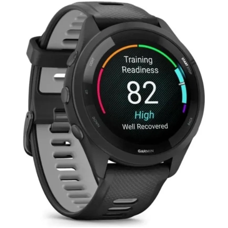 Garmin Forerunner 265 GPS Running Smartwatch - Black/Powder Grey
