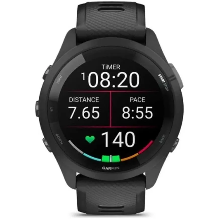 Garmin Forerunner 265 GPS Running Smartwatch - Black/Powder Grey