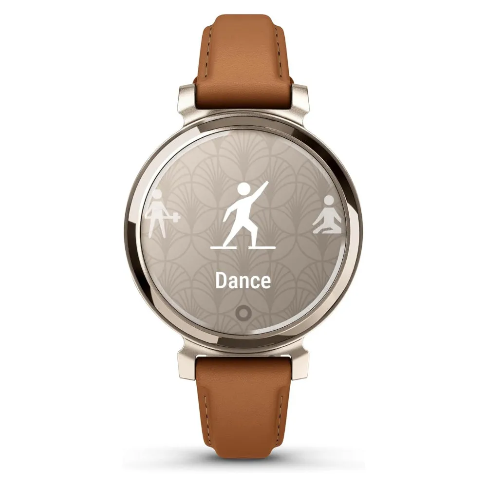 Garmin Lily 2 Women's Tan Metal Hidden Display Patterned Lens Up To 5 Days Battery Life Small And Stylish Smartwatch - 010-02839-02
