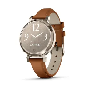 Garmin Lily 2 Women's Tan Metal Hidden Display Patterned Lens Up To 5 Days Battery Life Small And Stylish Smartwatch - 010-02839-02