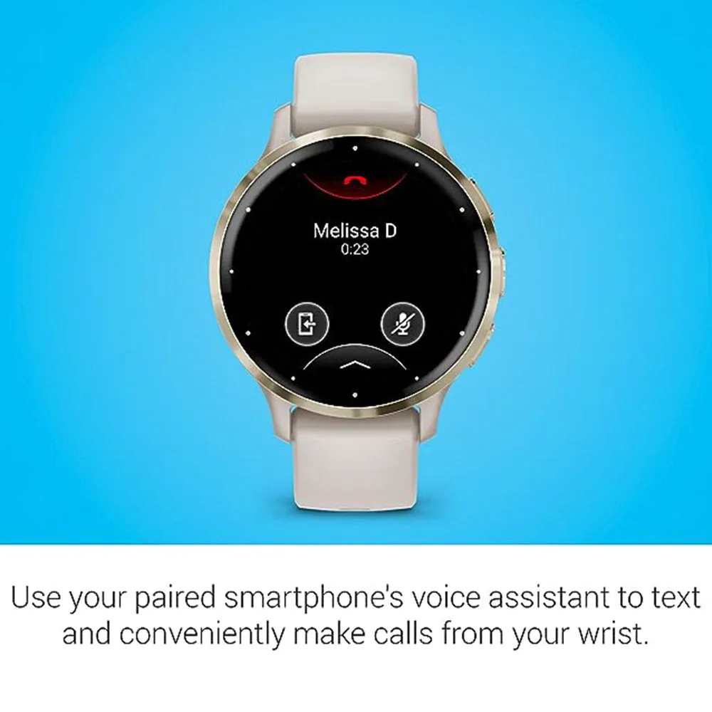Garmin Venu 3S Ivory Silicone Band AMOLED Display Advanced Health and Fitness Features Up to 10 Days of Battery GPS Smartwatch - 010-02785-04
