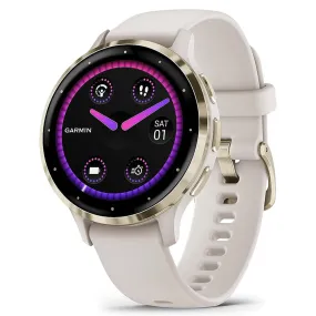 Garmin Venu 3S Ivory Silicone Band AMOLED Display Advanced Health and Fitness Features Up to 10 Days of Battery GPS Smartwatch - 010-02785-04