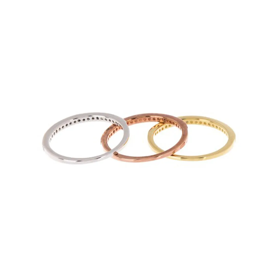 Half Eternity Band Set silver yellow gold rose gold
