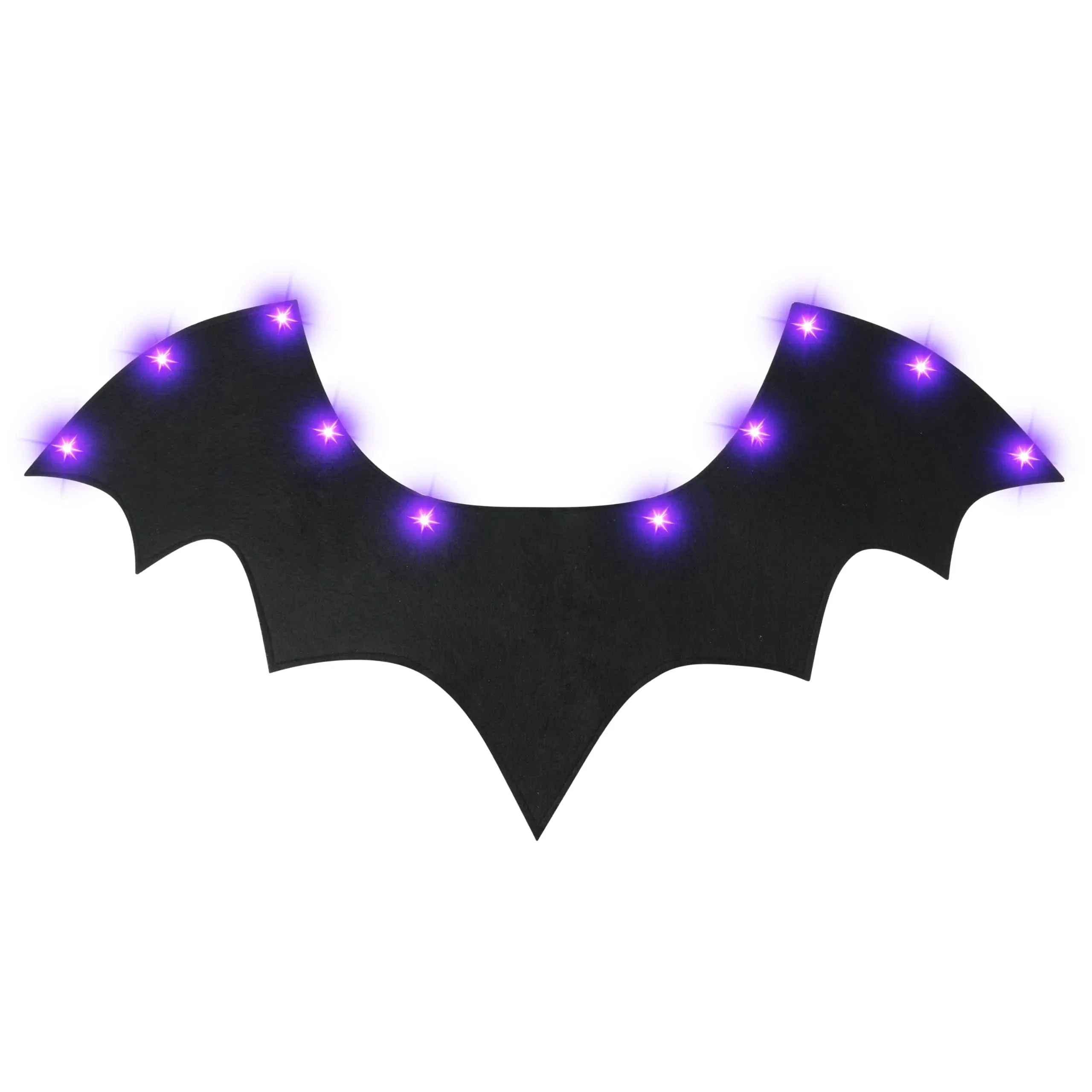 Halloween Black Bat Wings with 12 LED Lights Unisex Vampire