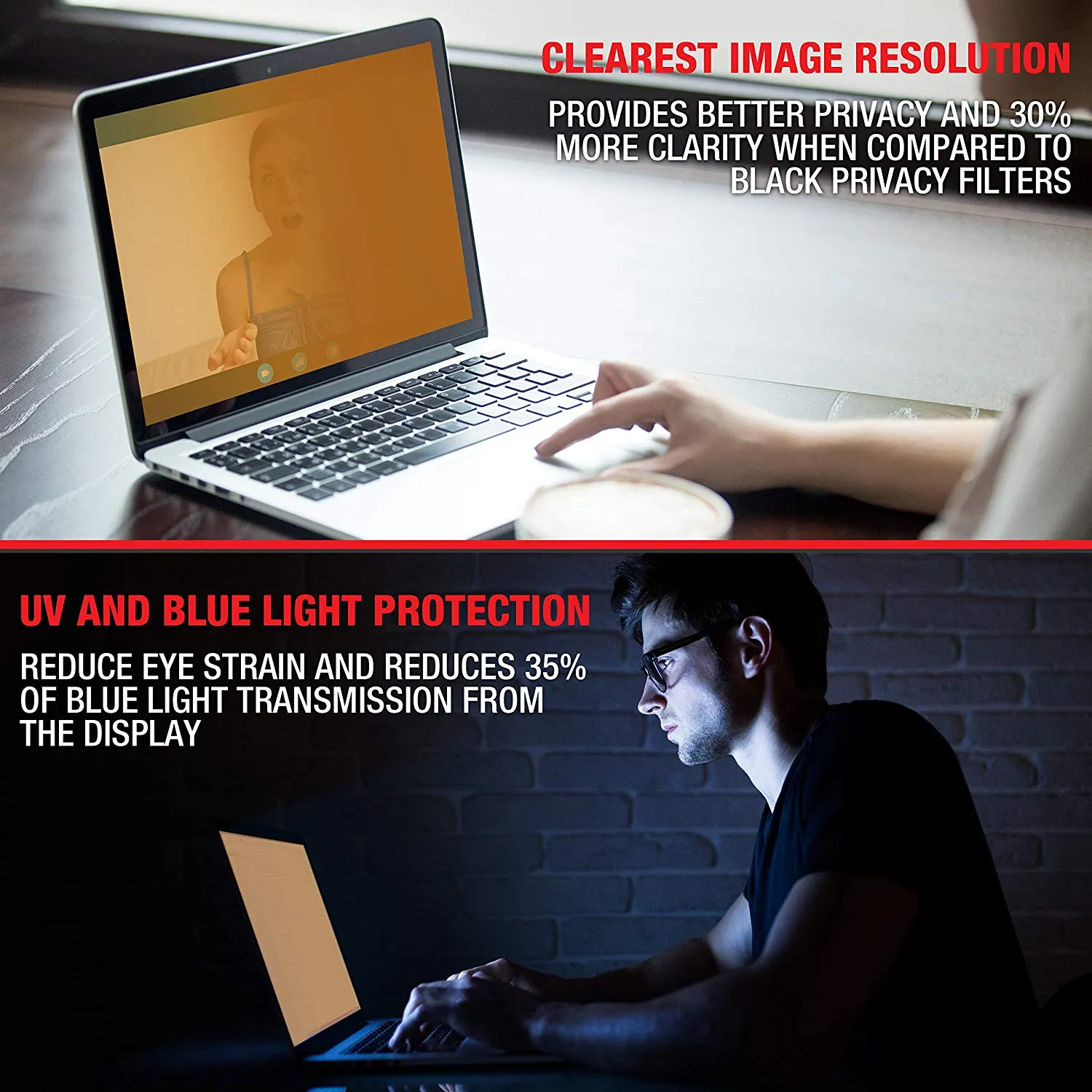High Clarity Gold 12.5 Inch (Diagonally Measured) Privacy Screen Filter for Widescreen Laptops Anti Glare