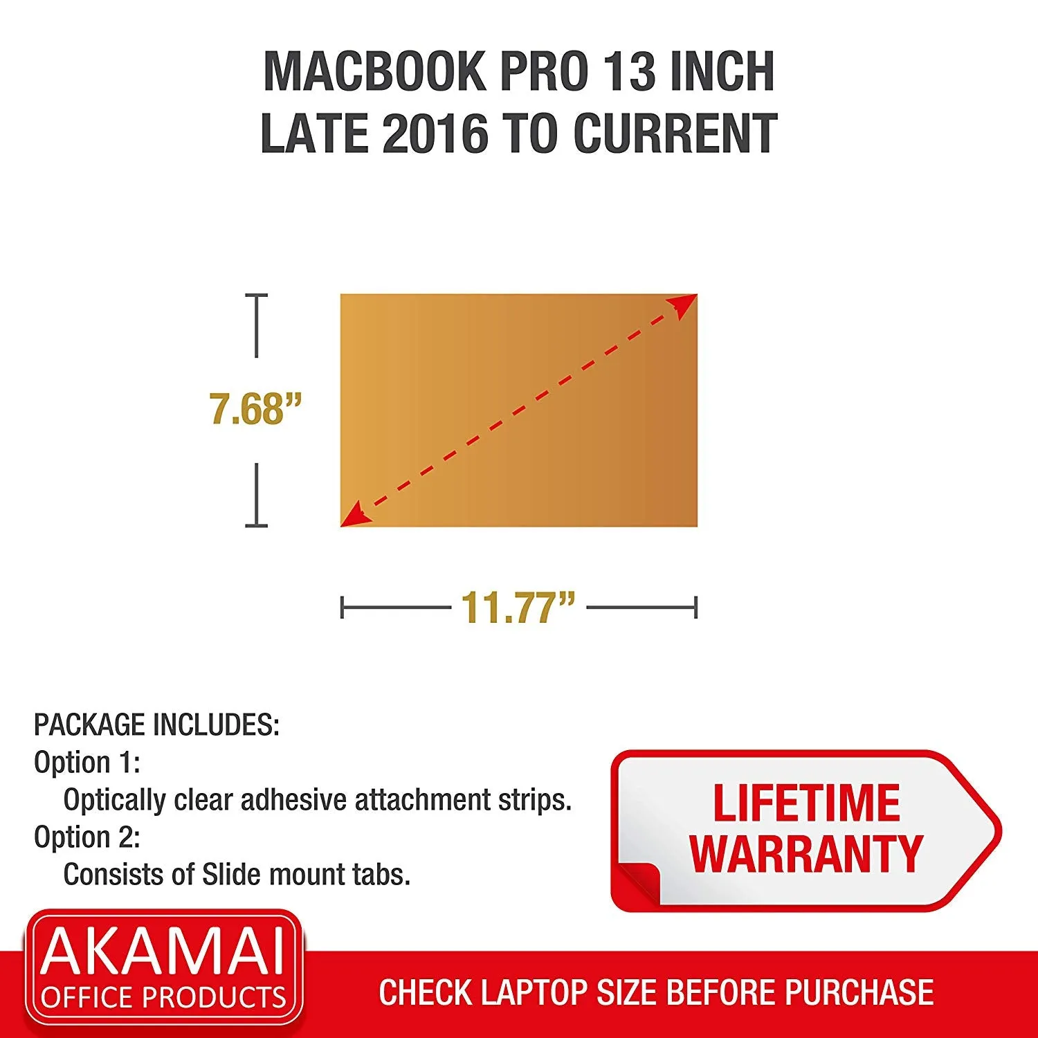 High Clarity Gold MacBook Privacy Screen Filter Anti-Glare for 13 Inch (MacBook Air 2017)