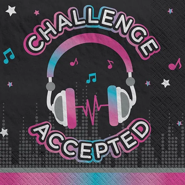 Internet Famous Viral Music Note ' Challange Accepted" Luncheon Napkins 16ct
