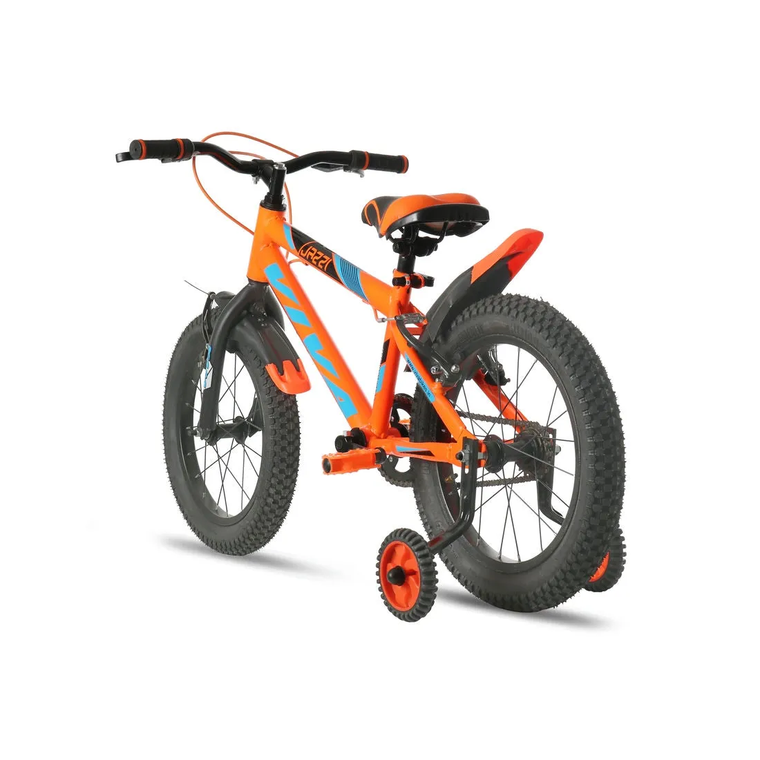 Jazzi Single Speed 16T Single Speed Steel Bicycle for Kids (Black-Orange) Suitable for Age : 4 to 6 Years || Height : 3ft 5  to 3ft 9