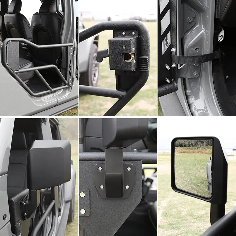 Jeep Tube Doors with Side View Mirror for 2018-2024 Wrangler JL JLU & Gladiator JT | Tough Style