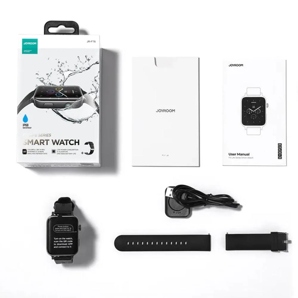 Joyroom JR-FT6 Smart Watch Black Case With Black Silicone Strap