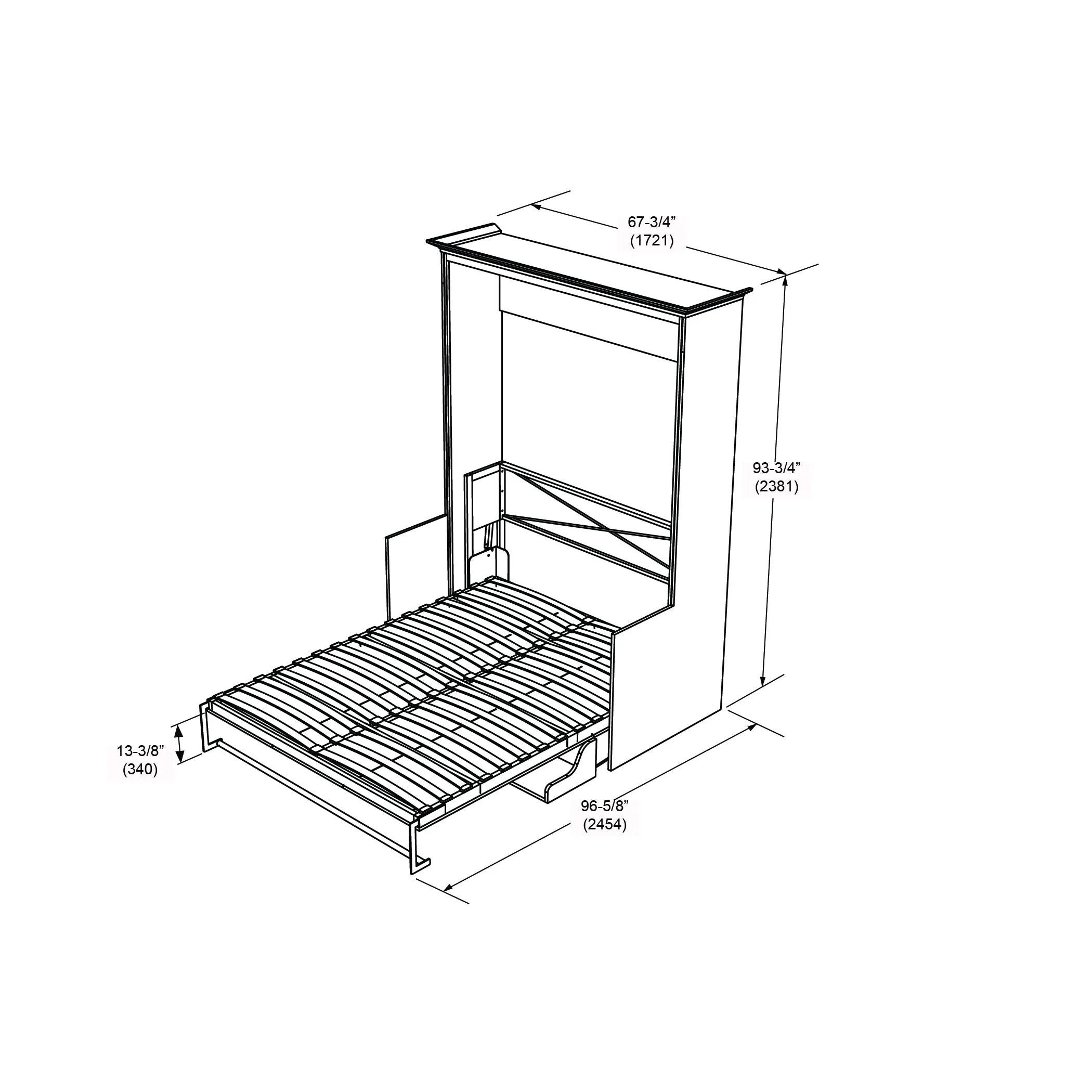 Leto Muro - Alegra Queen Wall Desk Bed with Tower