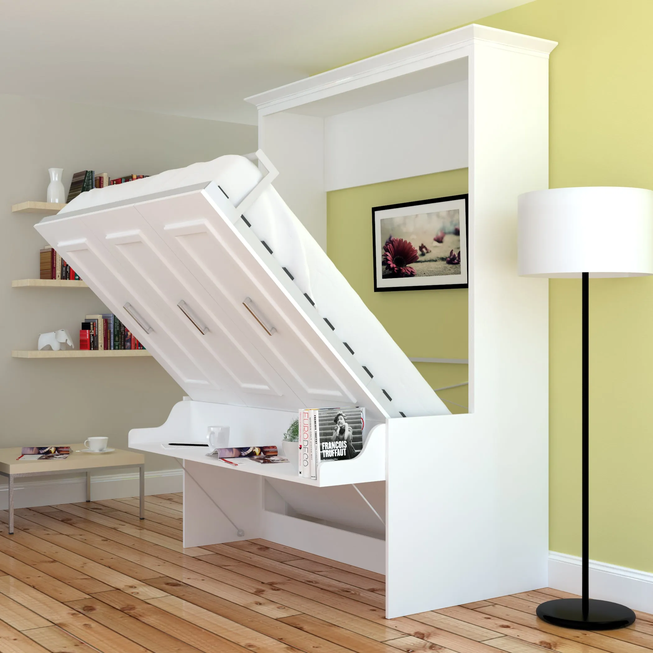 Leto Muro - Alegra Queen Wall Desk Bed with Tower