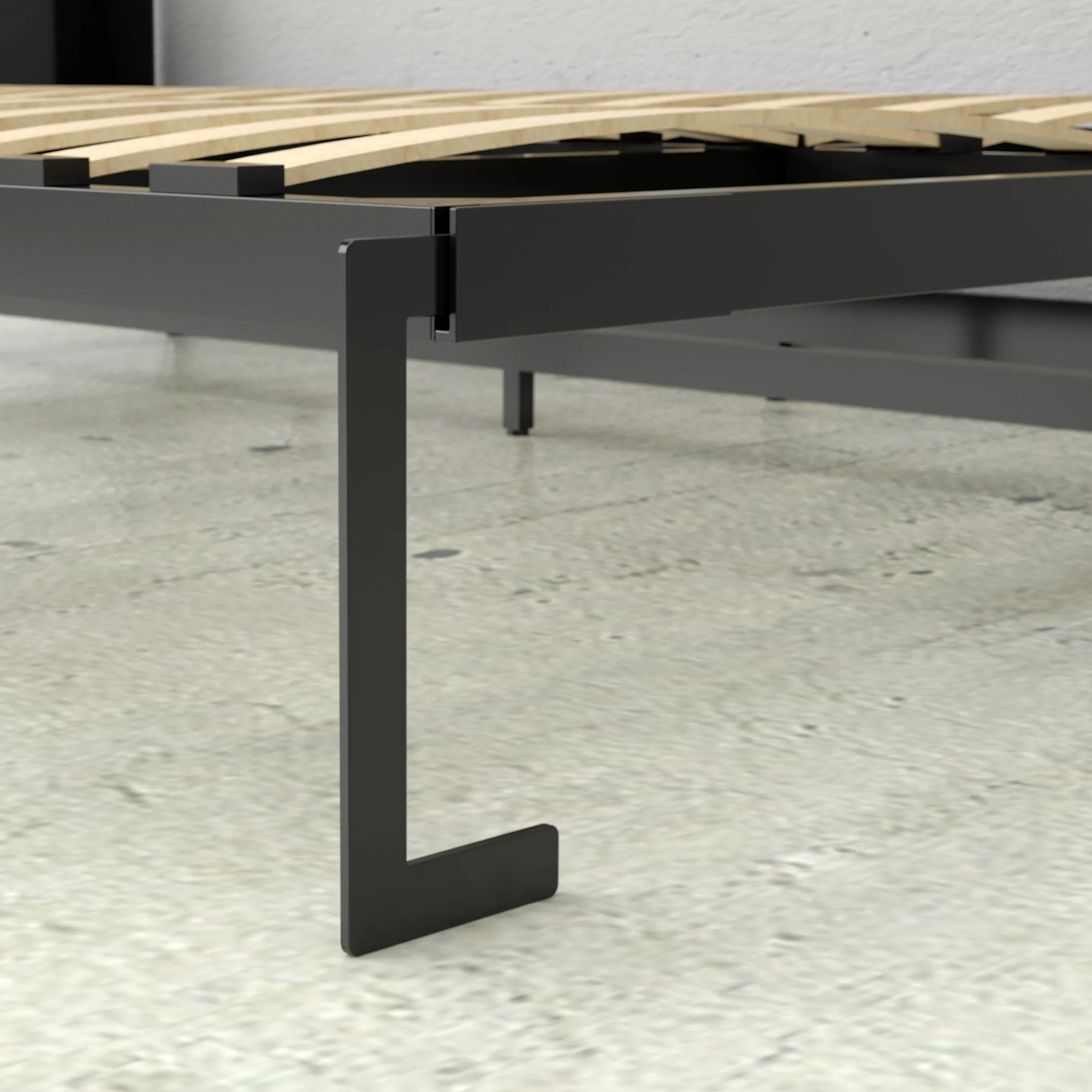 Leto Muro - Full Landscape Wall Bed with Desk in Walnut Finish