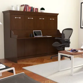 Leto Muro - Full Landscape Wall Bed with Desk in Walnut Finish