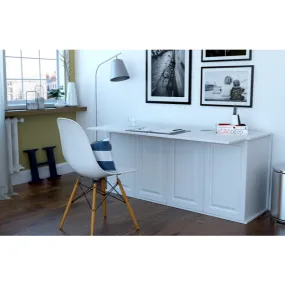 Leto Muro - Queen Console Desk Cabinet Bed with Mattress in White or Brown Finish