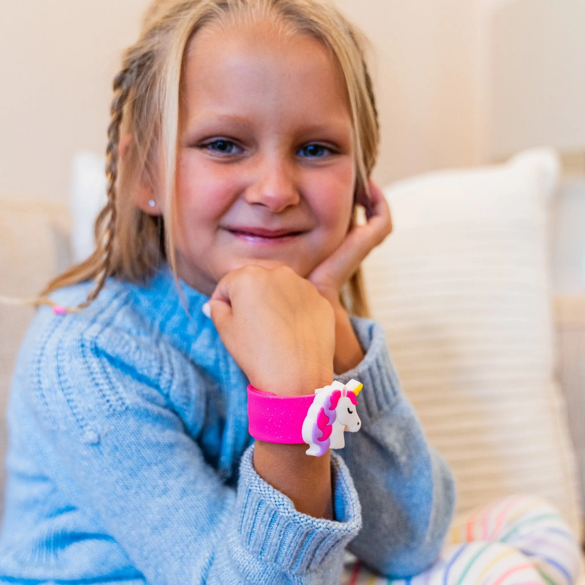 Light Up LED Unicorn Slap Bracelets - 3 Pack