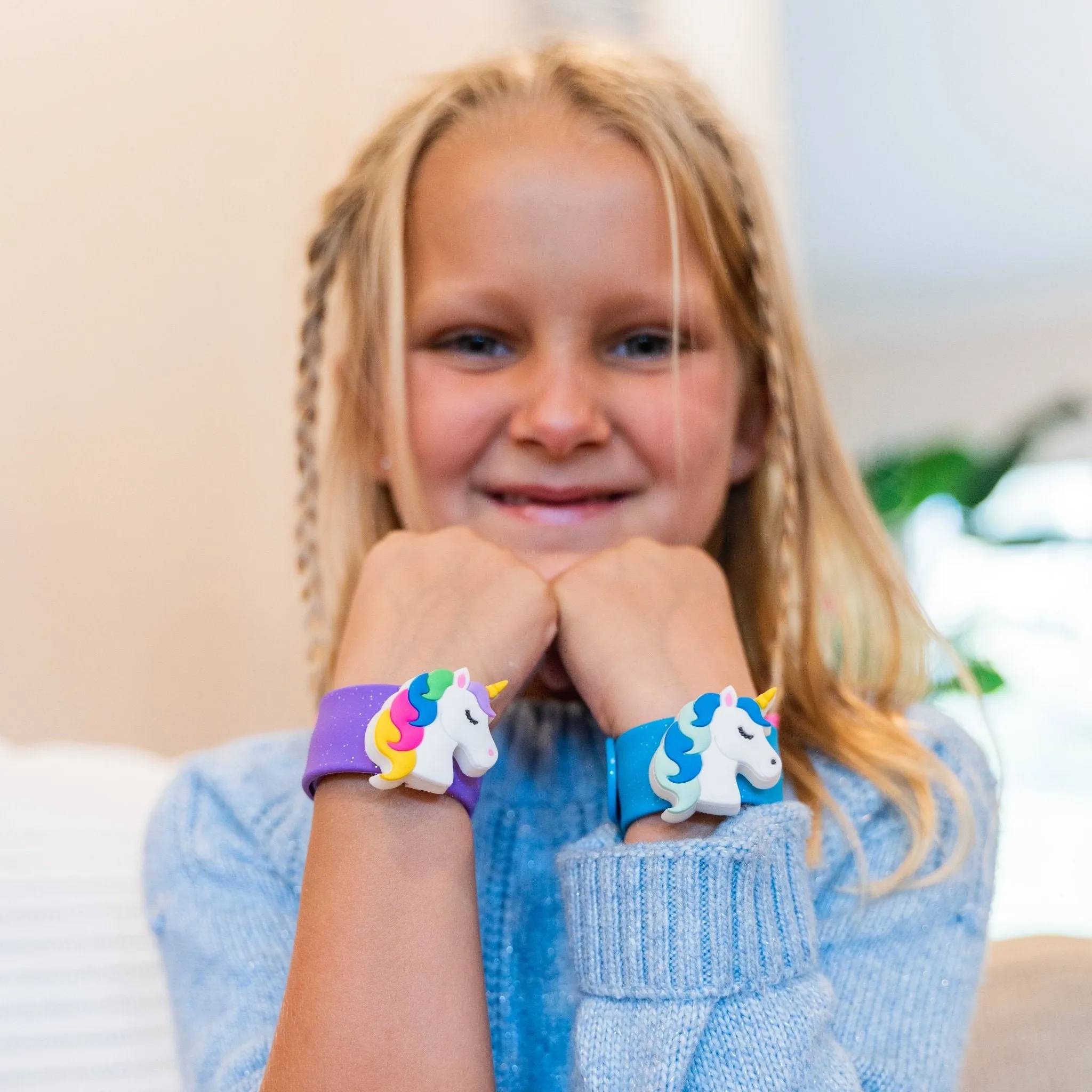 Light Up LED Unicorn Slap Bracelets - 3 Pack