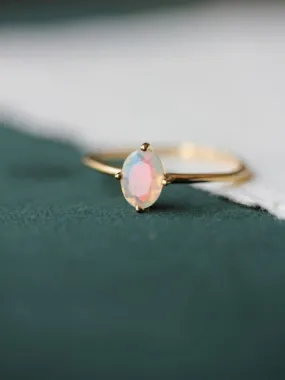 Little Gold Ava Ring (Opal)