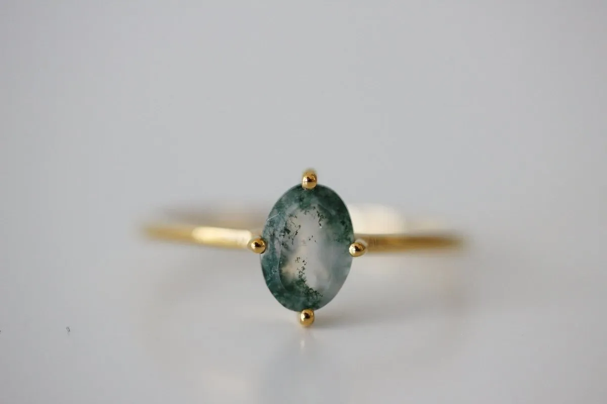 Little Gold Ava Ring (Tidal Pool)