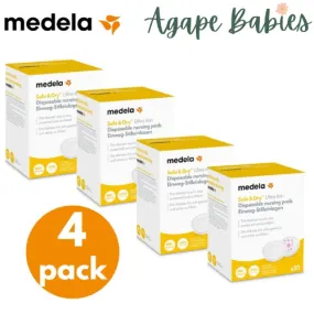 <4-Box> Medela Safe & Dry Ultra Thin Disposable Nursing Bra Pads (Total 30sx4=120s)