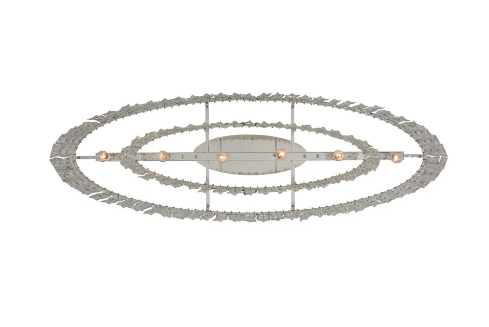 Luxury Round/Oval Multi-Tier Crystal Chandelier in Silver Finish