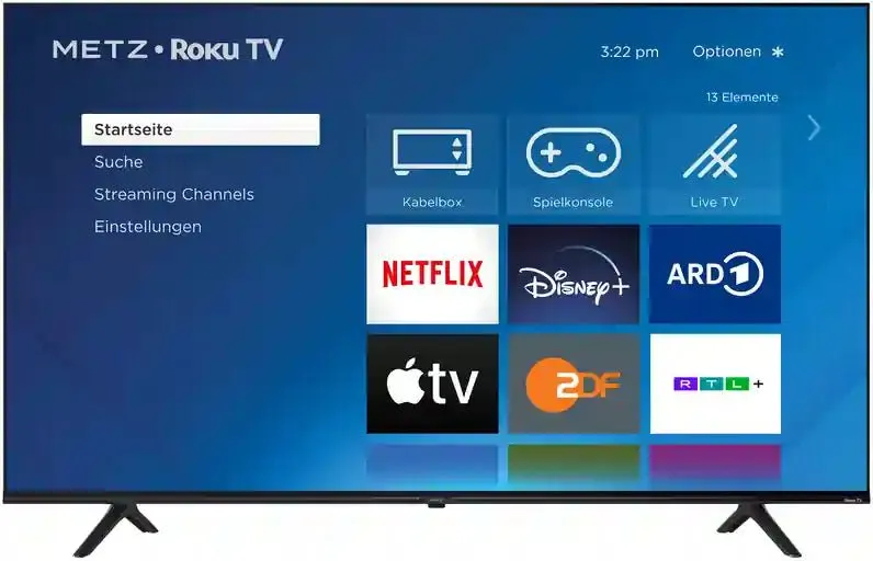 Metz 40MTD6000ZUK 40" DLED FHD Smart TV with Roku Black
