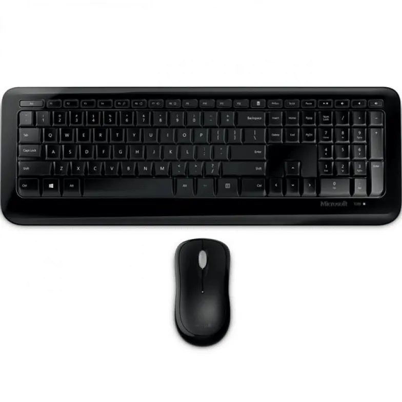 Microsoft 850 Wireless Keyboard And Mouse Black Bundle Set