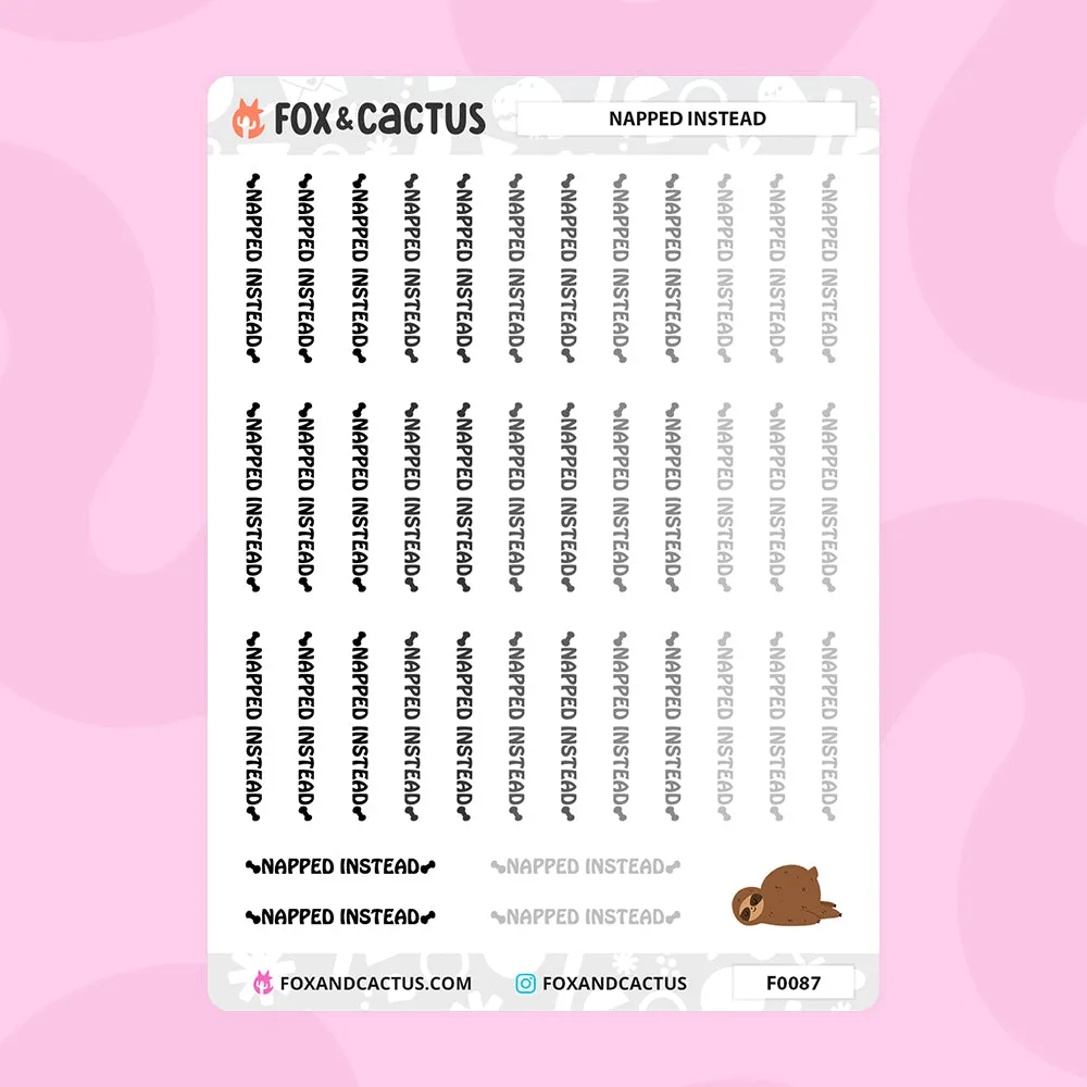 Napped Instead Icon Stickers